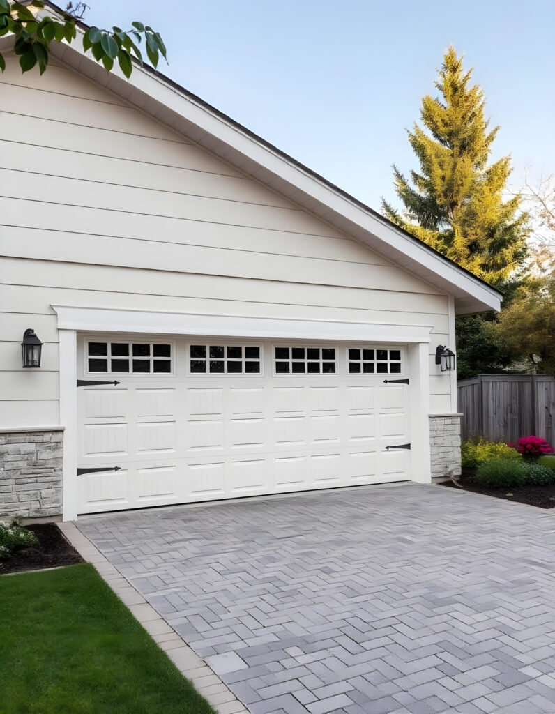 Wind-resistant garage door on Canadian home