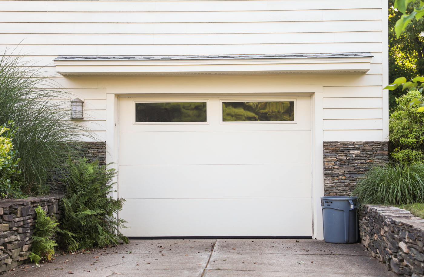 Modern residential garage door on Canadian home