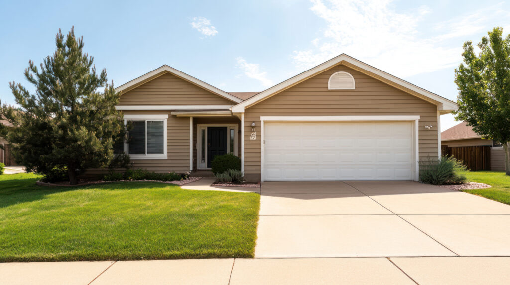 Modern residential garage door on Canadian home
