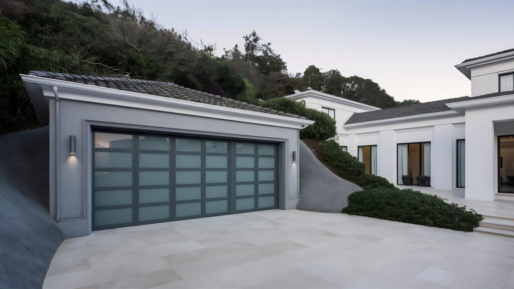 Modern garage door installation on luxury Canadian home