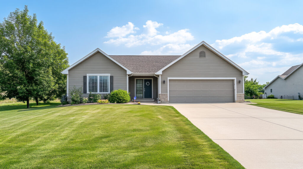 Modern residential garage door on Canadian home