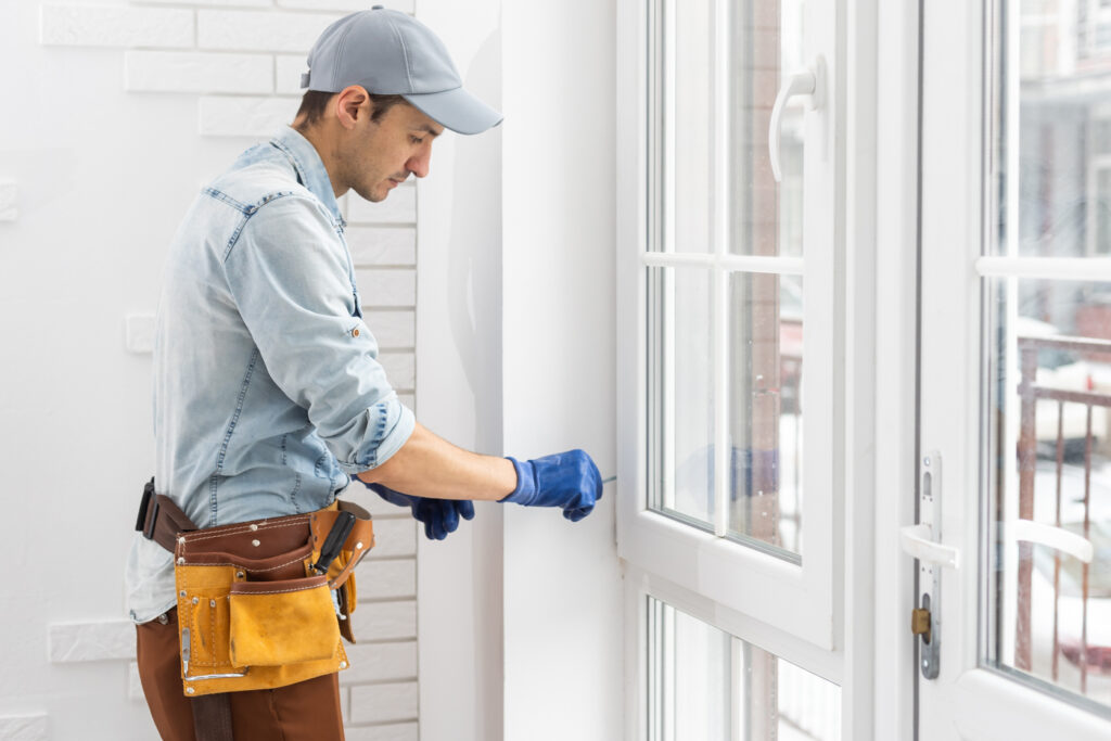 Professional window maintenance in Canadian home