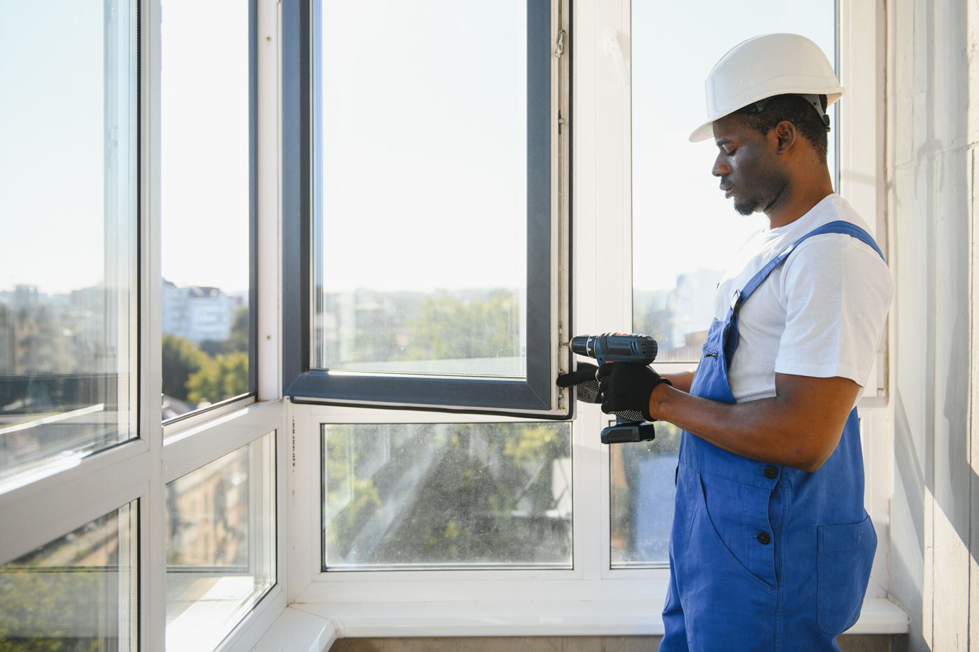 Professional window maintenance in Canadian home