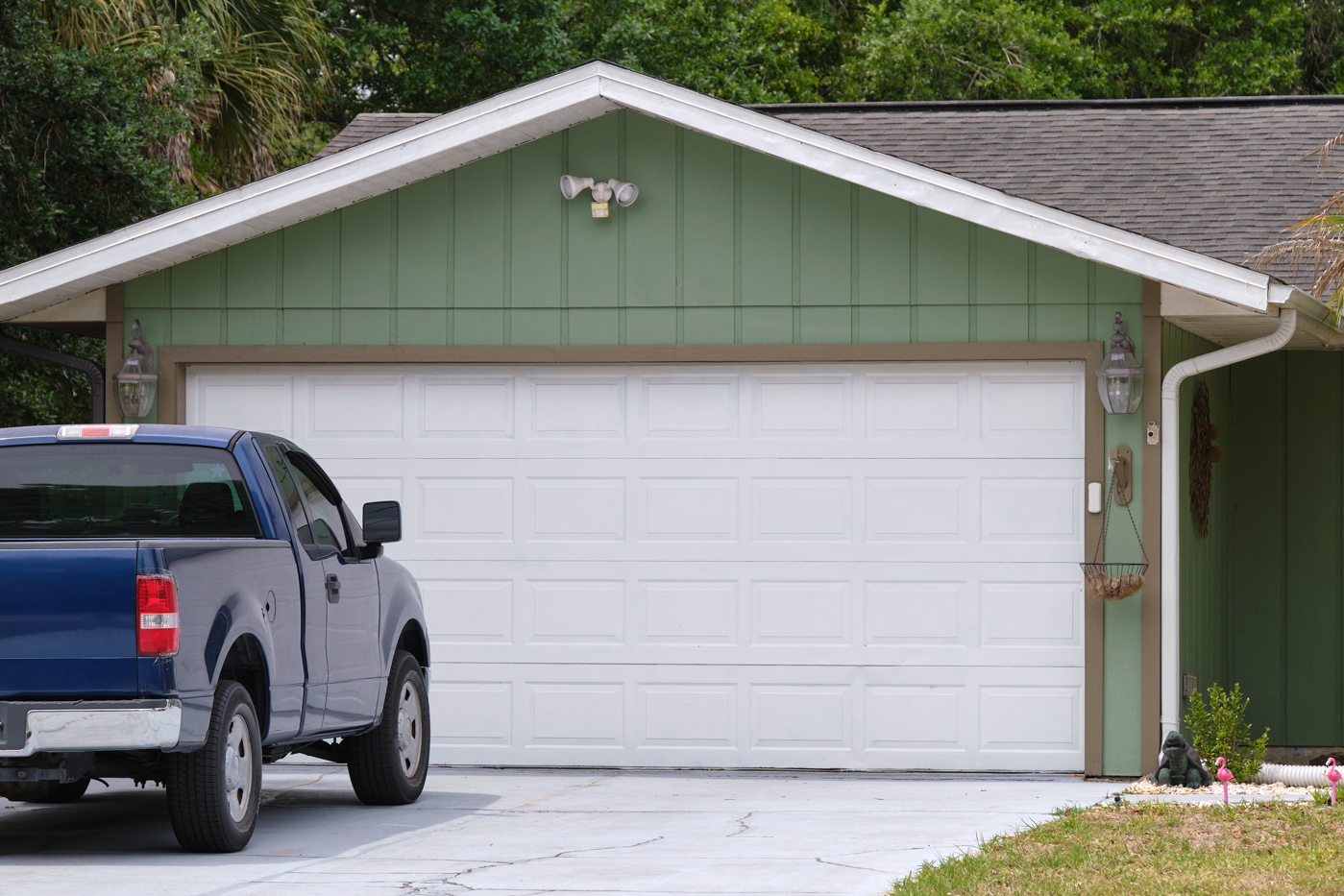 Double residential garage door on Canadian home