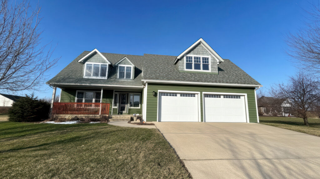 Double residential garage door on Canadian home