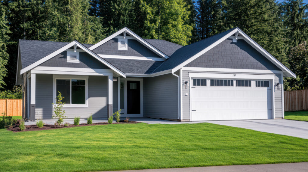 Modern residential garage door on Canadian home