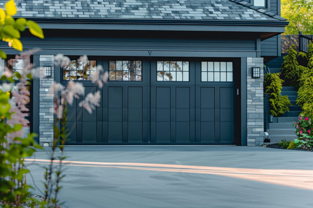 Modern residential garage door installation