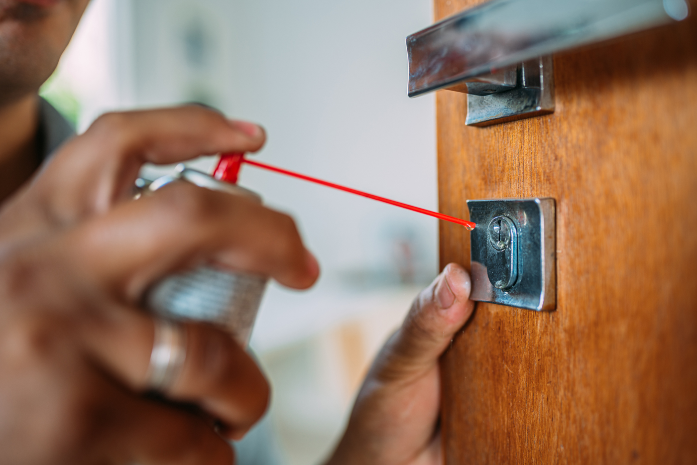 Key in hand unlocking accessible door knob